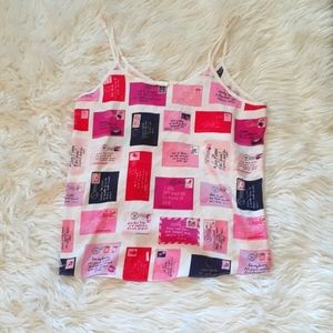 Kate Spade Postcard Chemise Pajama Top Size Medium